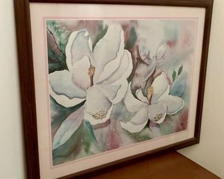 Framed Madden magnolia flower print