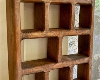 Country charm wooden wall display shelf