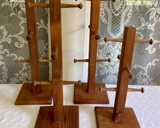 Vintage wooden mug holders