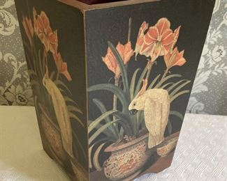 Cockatoo motif waste can