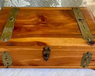 Vintage cedar trinket box
