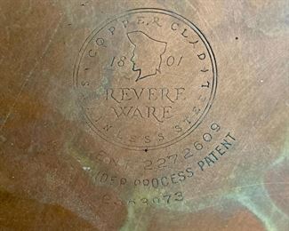 Assorted Revere Ware frying pans