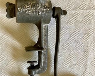 Griswold cast iron meat grinder