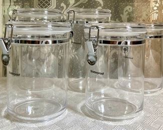 Shatterproof dry goods storage containers
