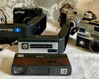 Assorted vintage Kodak film cameras