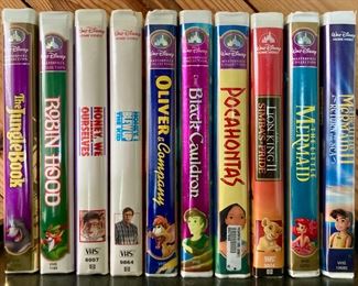 Assorted vintage Disney VHS tapes