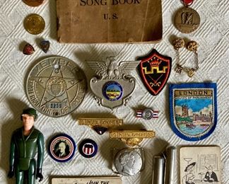 Vintage military and law enforcement trinkets