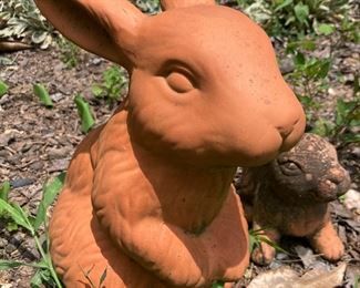 Terra Cotta rabbit lawn ornament