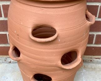 Terra cotta strawberry pot