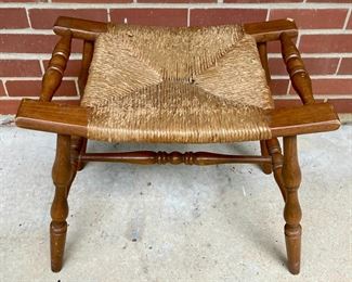Antique rush bottom stool