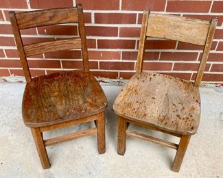 Antique wooden children's chairs