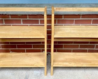 Wooden book shelves