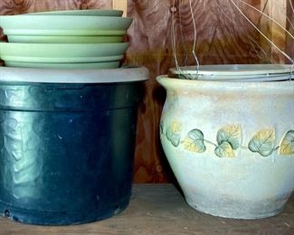 Assorted flower pots and planters
