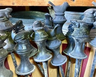 Assorted decorative garden stakes