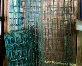 Assorted rolls of chicken wire