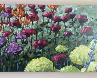 Backyard Garden Original Painting 2014 By Jill Van Sickle 