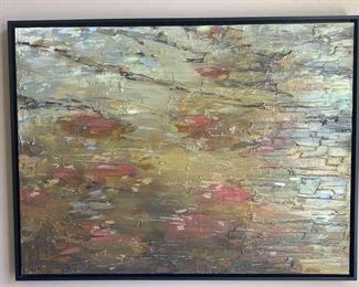 Gold Water Ripples Original Painting By Jill Van Sickle 