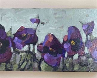 Little Row Of Pansies Original Painting 2014 By Jill Van Sickle