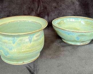 Pair Of Blue Bowls By B