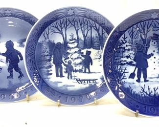 3 Royal Copenhagen Xmas Porcelain Display Plates
