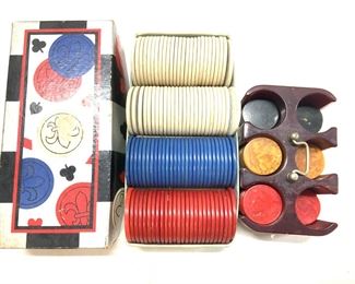 Catalin Bakelite, & Paper Poker Chips, 100+
