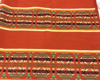 PENDLETON Red Native American Style Wool Blanket

