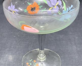 Vintage Floral Crystal Compote
