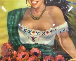 Latina Pin Up Offset Lithograph
