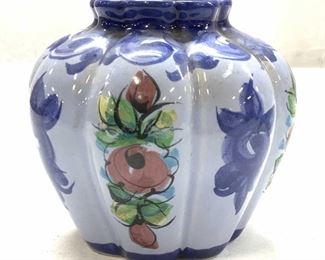 Hand Painted Ceramic Flower Vase, Portugal
