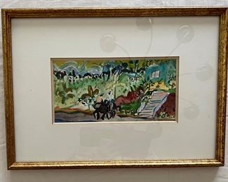 SIGNED ~~~
Water Color
4.5” x 9.25”
Landscape Horseback Riders Foliage