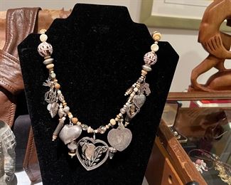 Designer Sterling HEART CHARM Necklace