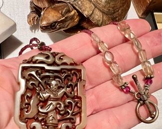Jade Necklace Carved