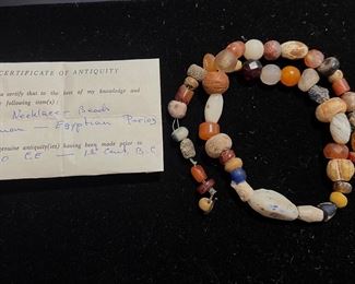 Antique EGYPTIAN Bead Necklace 800 CE - 1st BC
