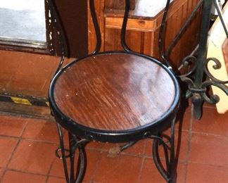 One of more than a half dozen vintage ice cream parlor chairs