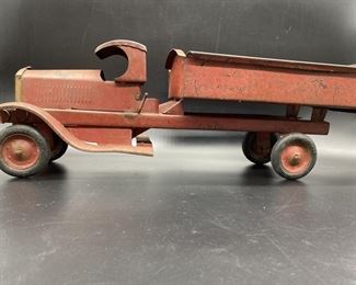 Vintage 1930’s Pressed Steel Red Metal Toy Truck