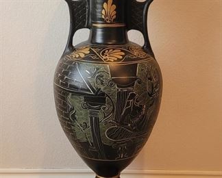 Vtg. XL Greek Floor Standing Terra Cotta Vase, 1/2