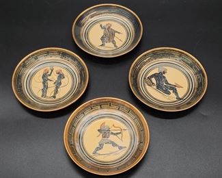 (4) Vtg. Handmade Copper Wall Plates from Greece