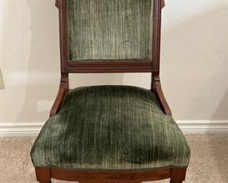 Vintage Eastlake Victorian Side Chair on Casters