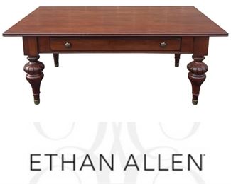 ETHAN ALLEN British Classics Mahogany Coffee Table, currrnt retail price $799. Estate Sale price $295 or bid #20