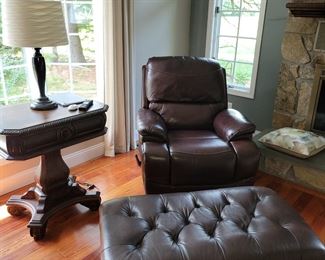 44" x 25" futon , 35" x 36" x 40" Leather Recliner
