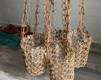 Terrarium plant hangers with glass container - $10 ea.