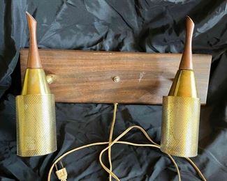 Vintage Mid Century Modern Double Wall Swivel Sconce Light DOES WORK 