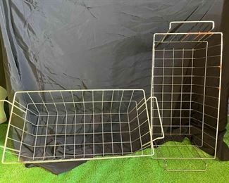 Vintage Metal Baskets with Handles