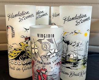 Vintage Libbey Frosted Tall Ice Tea Old South Scene Glasses 1 Hazel Atlas Frosted Virginia Glass