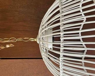 Vintage White Wicker Swag Light Not Tested