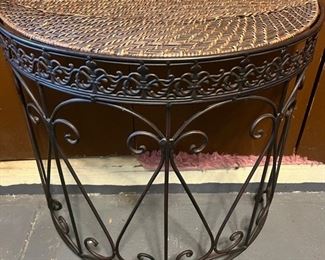 Wrought Iron Wicker Table
