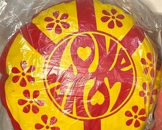 Vintage 1970s Red and Yellow Love Pillow Authentic Unopened NOS