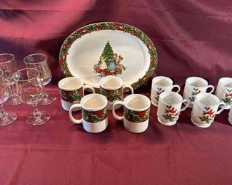 Lefton Mugs, Christmas Stemware And More