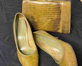 Matching Vintage Reptile Shoes Purse