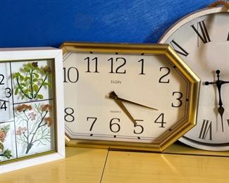 Large Vintage Wall Clocks Not Tested